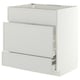 METOD / MAXIMERA Base cab f sink+3 fronts/2 drawers, white/Aspudden light grey, 80x60x80 cm