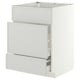 METOD / MAXIMERA Base cab f sink+3 fronts/2 drawers, white/Aspudden light grey, 60x60x80 cm