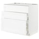 METOD / MAXIMERA Base cab f sink+3 fronts/2 drawers, white Enköping/white wood effect, 90x60x80 cm