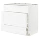 METOD / MAXIMERA Base cab f sink+3 fronts/2 drawers, white Enköping/white wood effect, 90x60x80 cm