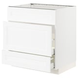 METOD / MAXIMERA Base cab f sink+3 fronts/2 drawers, white Enköping/white wood effect, 80x60x80 cm