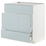 METOD / MAXIMERA Base cab f sink+3 fronts/2 drawers, white/Kallarp light grey-blue, 80x60x80 cm