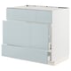 METOD / MAXIMERA Base cab f sink+3 fronts/2 drawers, white/Kallarp light grey-blue, 90x60x80 cm