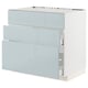 METOD / MAXIMERA Base cab f sink+3 fronts/2 drawers, white/Kallarp light grey-blue, 90x60x80 cm