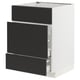 METOD / MAXIMERA Base cab f sink+3 fronts/2 drawers, white/Nickebo matt anthracite, 60x60x80 cm