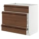 METOD / MAXIMERA Base cab f sink+3 fronts/2 drawers, white/Stensta dark brown ash veneer, 90x60x80 cm