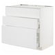 METOD / MAXIMERA Base cab f sink+3 fronts/2 drawers, white/Stensund white, 90x60x80 cm
