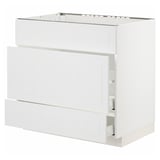 METOD / MAXIMERA Base cab f sink+3 fronts/2 drawers, white/Stensund white, 90x60x80 cm