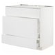 METOD / MAXIMERA Base cab f sink+3 fronts/2 drawers, white/Stensund white, 90x60x80 cm