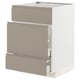 METOD / MAXIMERA Base cab f sink+3 fronts/2 drawers, white/Upplöv matt dark beige, 60x60x80 cm
