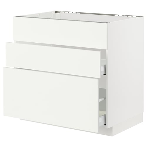 METOD white kitchen cabinet with smooth drawers, sleek design.