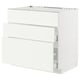 METOD / MAXIMERA Base cab f sink+3 fronts/2 drawers, white/Vallstena white, 90x60x80 cm