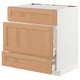 METOD / MAXIMERA Base cab f sink+3 fronts/2 drawers, white/Vedhamn oak, 80x60x80 cm