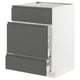 METOD / MAXIMERA Base cab f sink+3 fronts/2 drawers, white/Voxtorp dark grey, 60x60x80 cm