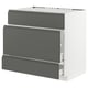 METOD / MAXIMERA Base cab f sink+3 fronts/2 drawers, white/Voxtorp dark grey, 90x60x80 cm