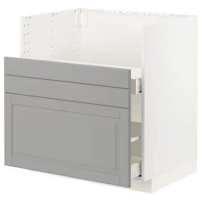 METOD / MAXIMERA Base cab f TALLSJÖN sink, white/Bodbyn grey, 80x60 cm