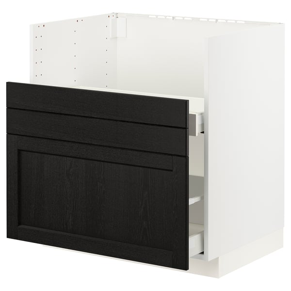 METOD / MAXIMERA Base cab f TALLSJÖN sink, white/Lerhyttan black stained, 80x60 cm