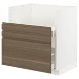 METOD / MAXIMERA Base cab f TALLSJÖN sink, white/Voxtorp walnut effect, 80x60 cm