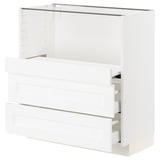 METOD / MAXIMERA Base cab w pull-out shelf/2 drawers, white Enköping/white wood effect, 80x41x80 cm