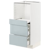 METOD / MAXIMERA Base cab w pull-out shelf/2 drawers, white/Kallarp light grey-blue, 40x41x80 cm