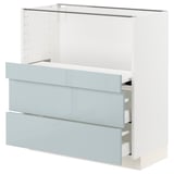 METOD / MAXIMERA Base cab w pull-out shelf/2 drawers, white/Kallarp light grey-blue, 80x41x80 cm