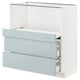METOD / MAXIMERA Base cab w pull-out shelf/2 drawers, white/Kallarp light grey-blue, 80x41x80 cm
