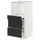 Option: METOD / MAXIMERA Base cab w pull-out shelf/2 drawers, white/Nickebo matt anthracite, 40x41x80 cm