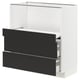 METOD / MAXIMERA Base cab w pull-out shelf/2 drawers, white/Nickebo matt anthracite, 80x41x80 cm