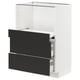 METOD / MAXIMERA Base cab w pull-out shelf/2 drawers, white/Nickebo matt anthracite, 60x41x80 cm