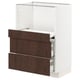 METOD / MAXIMERA Base cab w pull-out shelf/2 drawers, white/Sinarp brown, 60x41x80 cm