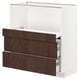 METOD / MAXIMERA Base cab w pull-out shelf/2 drawers, white/Sinarp brown, 80x41x80 cm