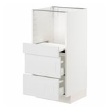 METOD / MAXIMERA Base cab w pull-out shelf/2 drawers, white/Stensund white, 40x41x80 cm