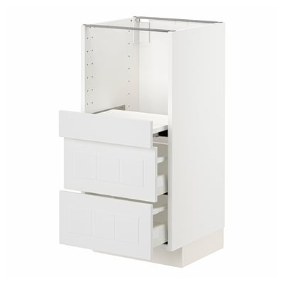 METOD / MAXIMERA Base cab w pull-out shelf/2 drawers, white/Stensund white, 40x41x80 cm