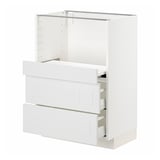 METOD / MAXIMERA Base cab w pull-out shelf/2 drawers, white/Stensund white, 60x41x80 cm