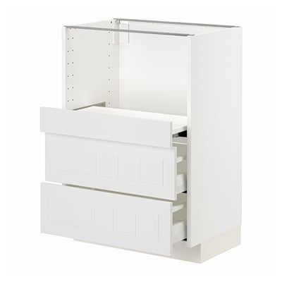 METOD / MAXIMERA Base cab w pull-out shelf/2 drawers, white/Stensund white, 60x41x80 cm