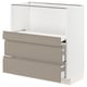 METOD / MAXIMERA Base cab w pull-out shelf/2 drawers, white/Upplöv matt dark beige, 80x41x80 cm