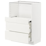 METOD / MAXIMERA Base cab w pull-out shelf/2 drawers, white/Vallstena white, 60x41x80 cm