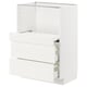 METOD / MAXIMERA Base cab w pull-out shelf/2 drawers, white/Vallstena white, 60x41x80 cm