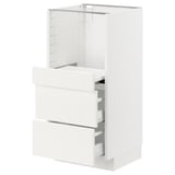 METOD / MAXIMERA Base cab w pull-out shelf/2 drawers, white/Vallstena white, 40x41x80 cm