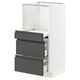 METOD / MAXIMERA Base cab w pull-out shelf/2 drawers, white/Voxtorp dark grey, 40x41x80 cm