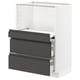 METOD / MAXIMERA Base cab w pull-out shelf/2 drawers, white/Voxtorp dark grey, 60x41x80 cm