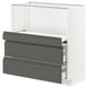 METOD / MAXIMERA Base cab w pull-out shelf/2 drawers, white/Voxtorp dark grey, 80x41x80 cm