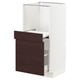 METOD / MAXIMERA Base cab w pull-out shelf/drawer, white Askersund/dark brown ash effect, 40x41x80 cm