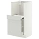 METOD / MAXIMERA Base cab w pull-out shelf/drawer, white/Aspudden light grey, 40x41x80 cm
