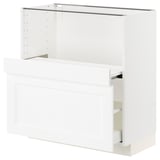 METOD / MAXIMERA Base cab w pull-out shelf/drawer, white Enköping/white wood effect, 80x41x80 cm