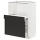 METOD / MAXIMERA Base cab w pull-out shelf/drawer, white/Nickebo matt anthracite, 60x41x80 cm