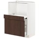 METOD / MAXIMERA Base cab w pull-out shelf/drawer, white/Sinarp brown, 60x41x80 cm