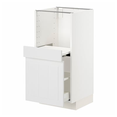 METOD / MAXIMERA Base cab w pull-out shelf/drawer, white/Stensund white, 40x41x80 cm