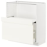 METOD / MAXIMERA Base cab w pull-out shelf/drawer, white/Vallstena white, 80x41x80 cm