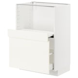 METOD / MAXIMERA Base cab w pull-out shelf/drawer, white/Vallstena white, 60x41x80 cm